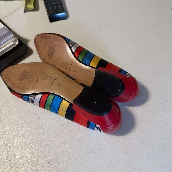 Andrea Carrano Italy multicolor stripes flats size 7B - Picture 7 of 7